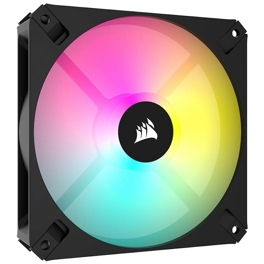 A large main feature product image of Corsair iCUE AR120 Digital RGB 120mm PWM Fan Black - Single Pack