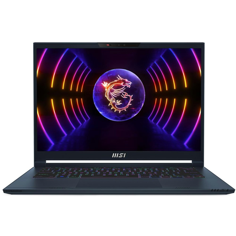 A large main feature product image of MSI Stealth 14 Studio (A13V) - 14" 240Hz, 13th Gen i7, RTX 4060, 16GB/1TB - Win 11 Notebook