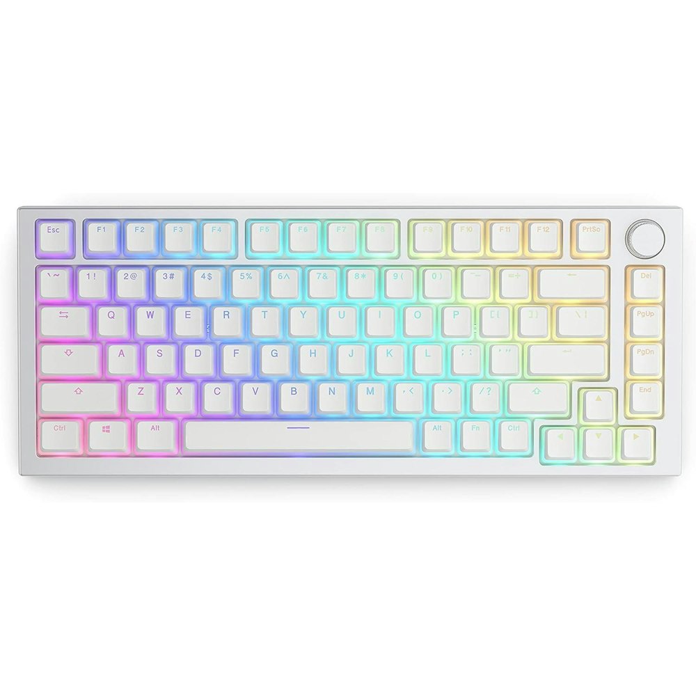 A large main feature product image of Glorious Aura V2 PBT Pudding Keycaps - White