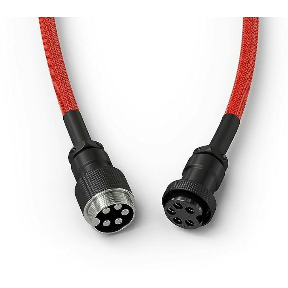 A large main feature product image of Glorious Coiled USB-C Keyboard Cable - Crimson Red