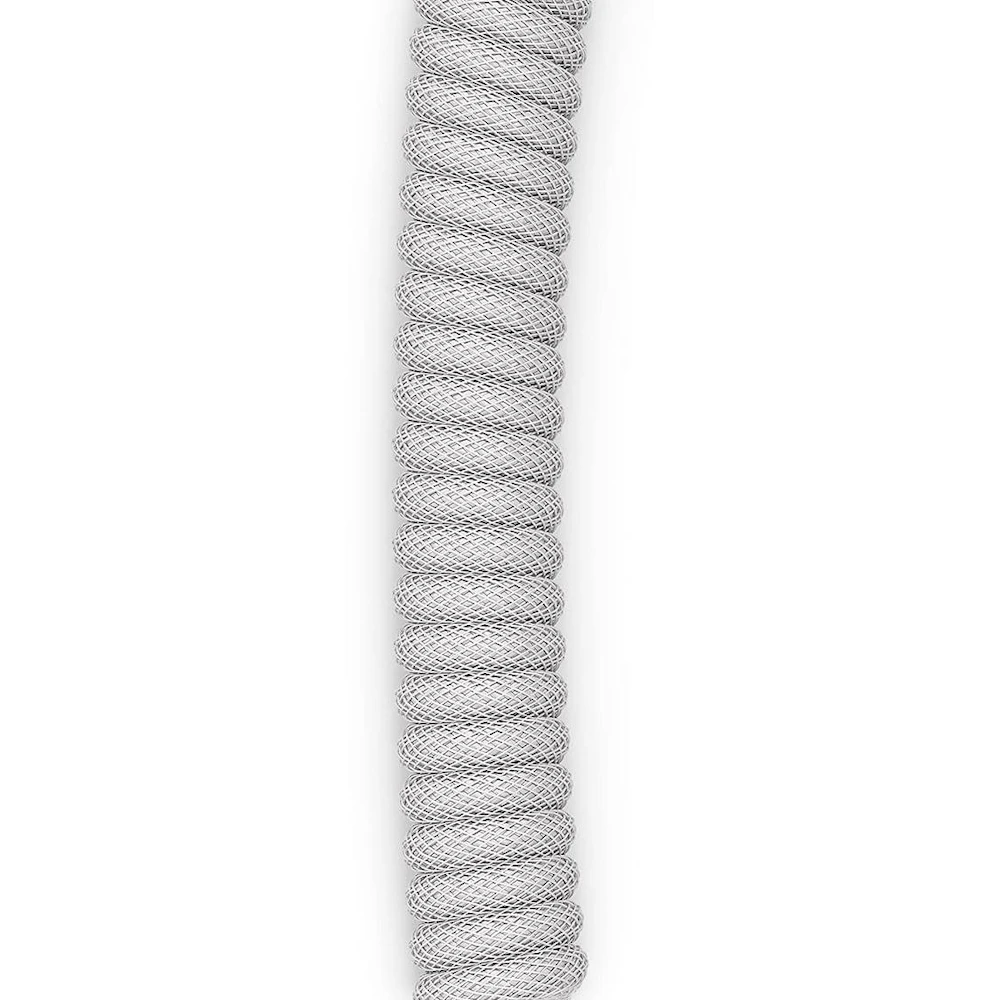 A large main feature product image of Glorious Coiled USB Type-C Keyboard Cable - Ghost White