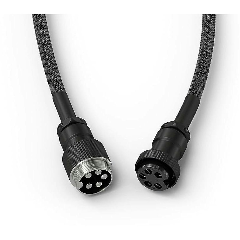 A large main feature product image of Glorious Coiled USB-C Keyboard Cable - Phantom Black