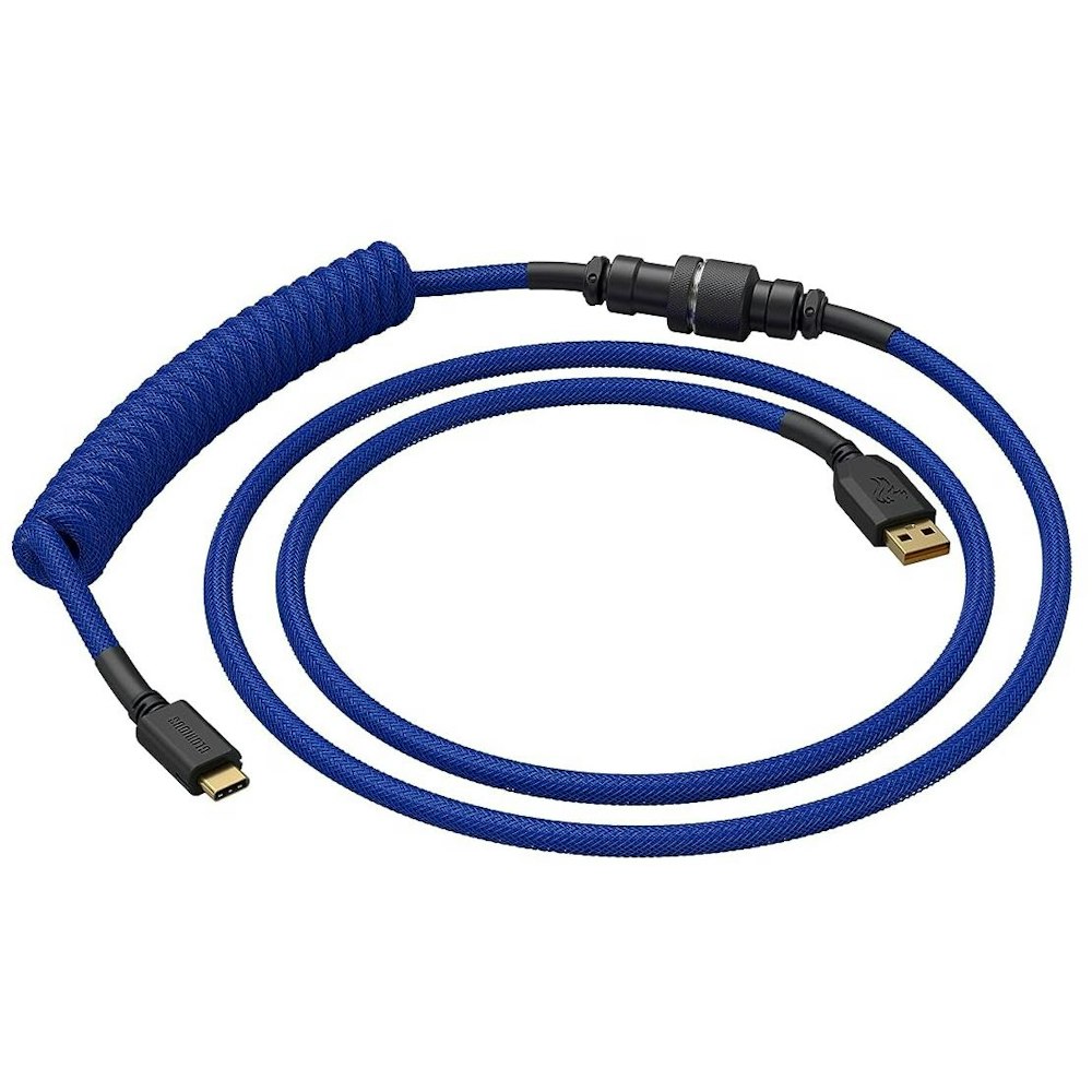 A large main feature product image of Glorious Coiled USB-C Keyboard Cable - Cobalt Blue