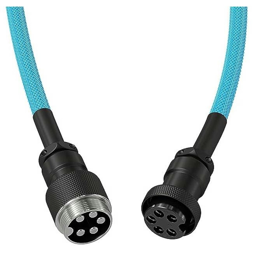 A large main feature product image of Glorious Coiled USB-C Keyboard Cable - Electric Blue