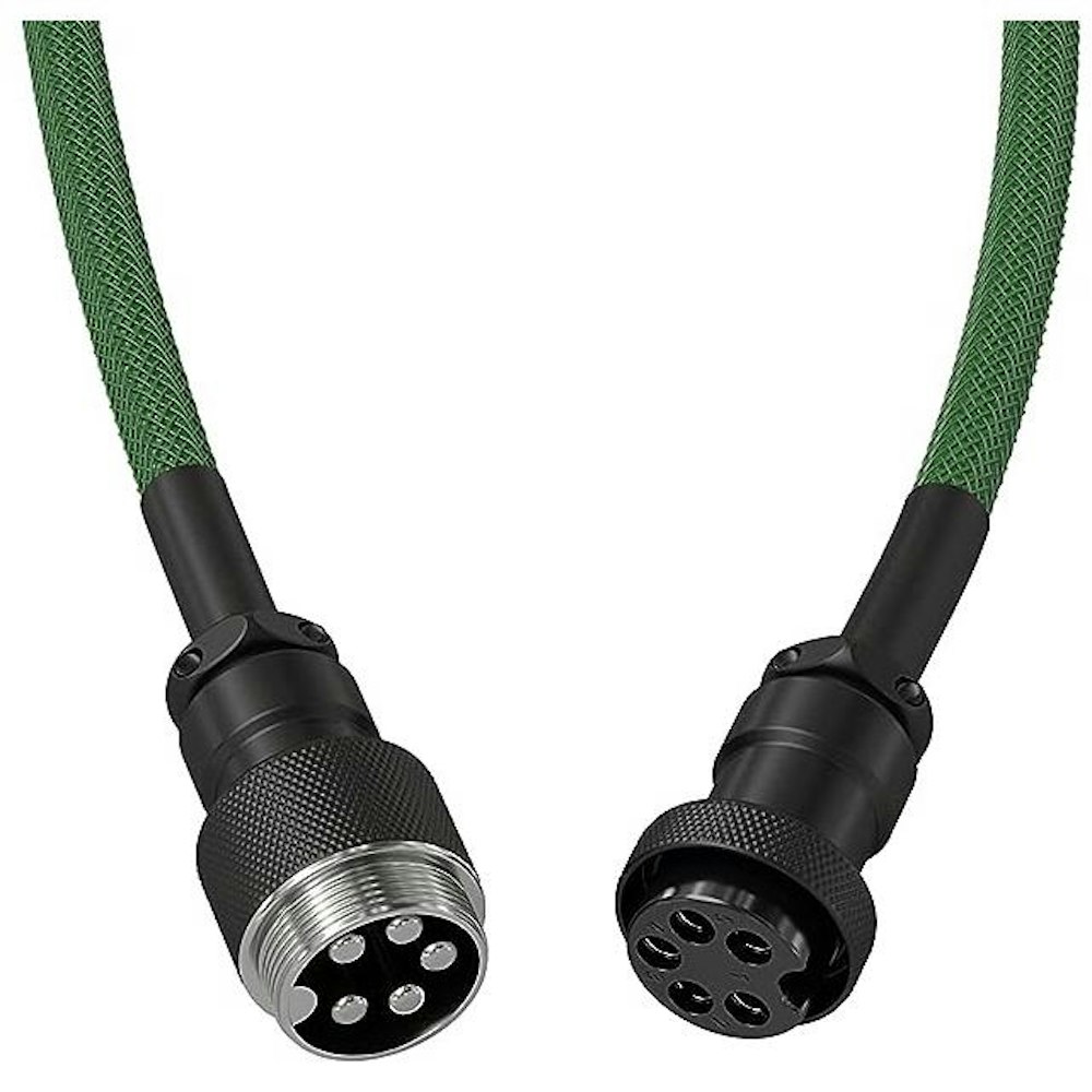 A large main feature product image of Glorious Coiled USB-C Keyboard Cable - Forest Green
