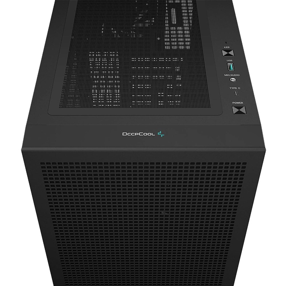 A large main feature product image of DeepCool CH560 Tempered Glass Mid Tower Case (Black)