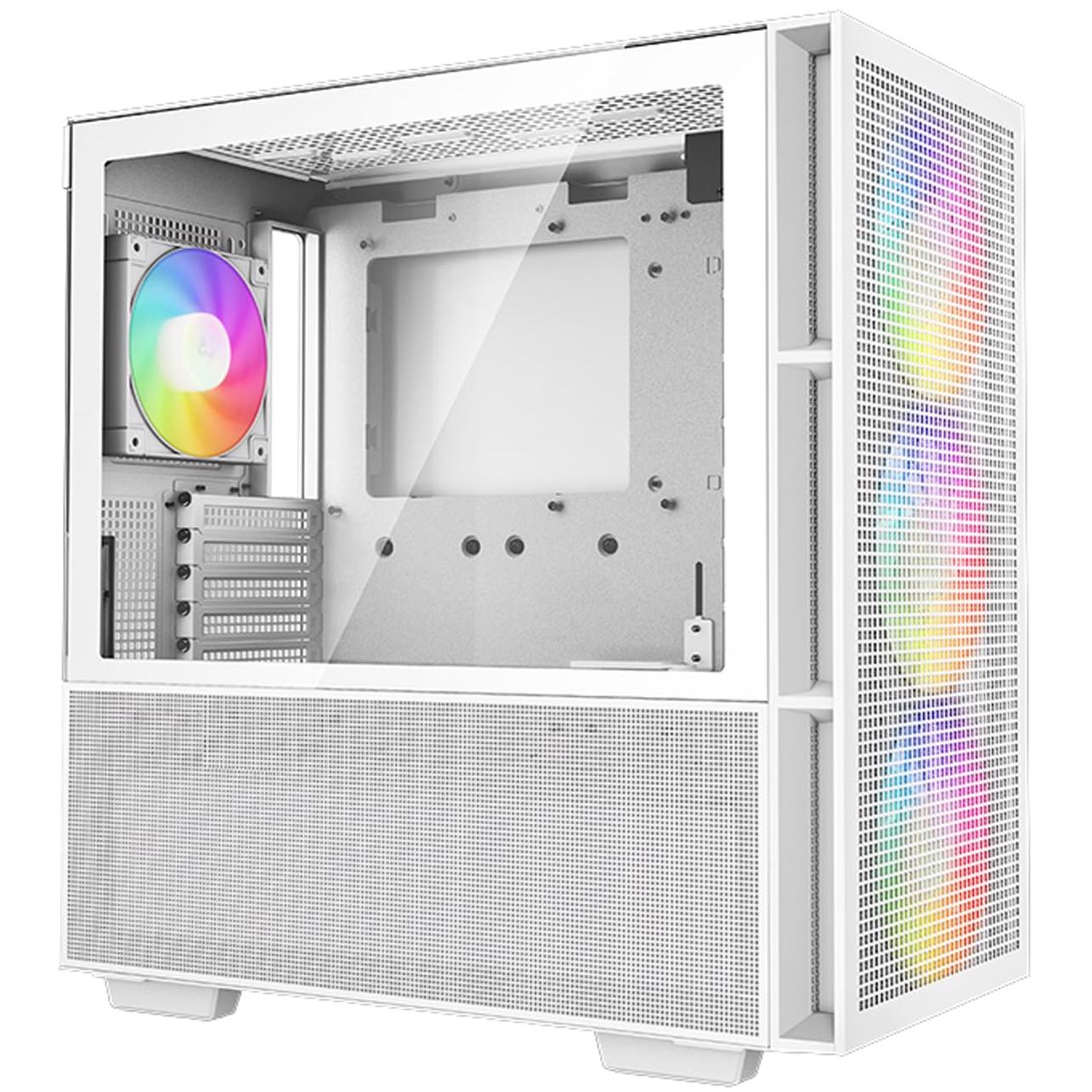 A large main feature product image of DeepCool CH560 Tempered Glass Mid Tower Case (White)