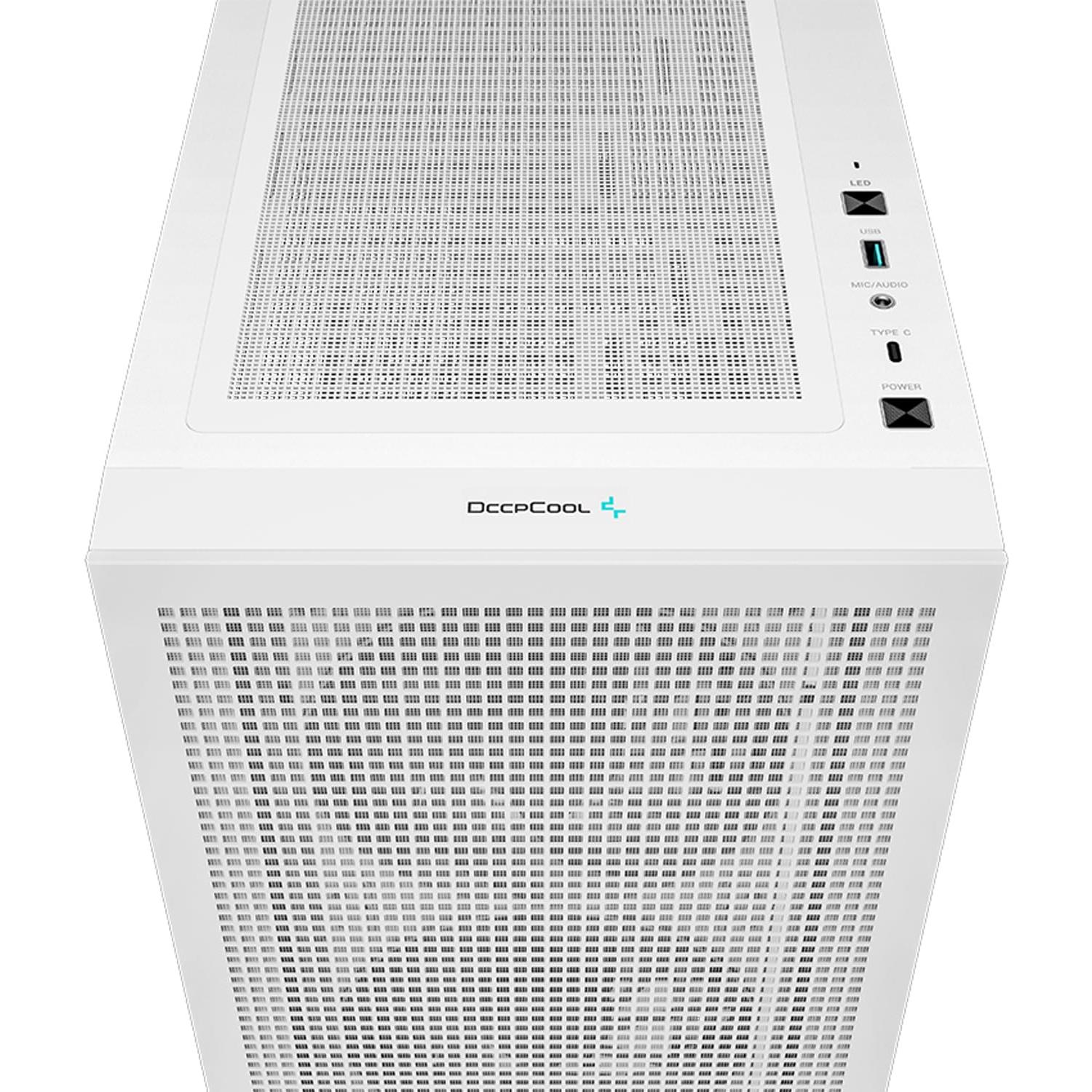 A large main feature product image of DeepCool CH560 Tempered Glass Mid Tower Case (White)