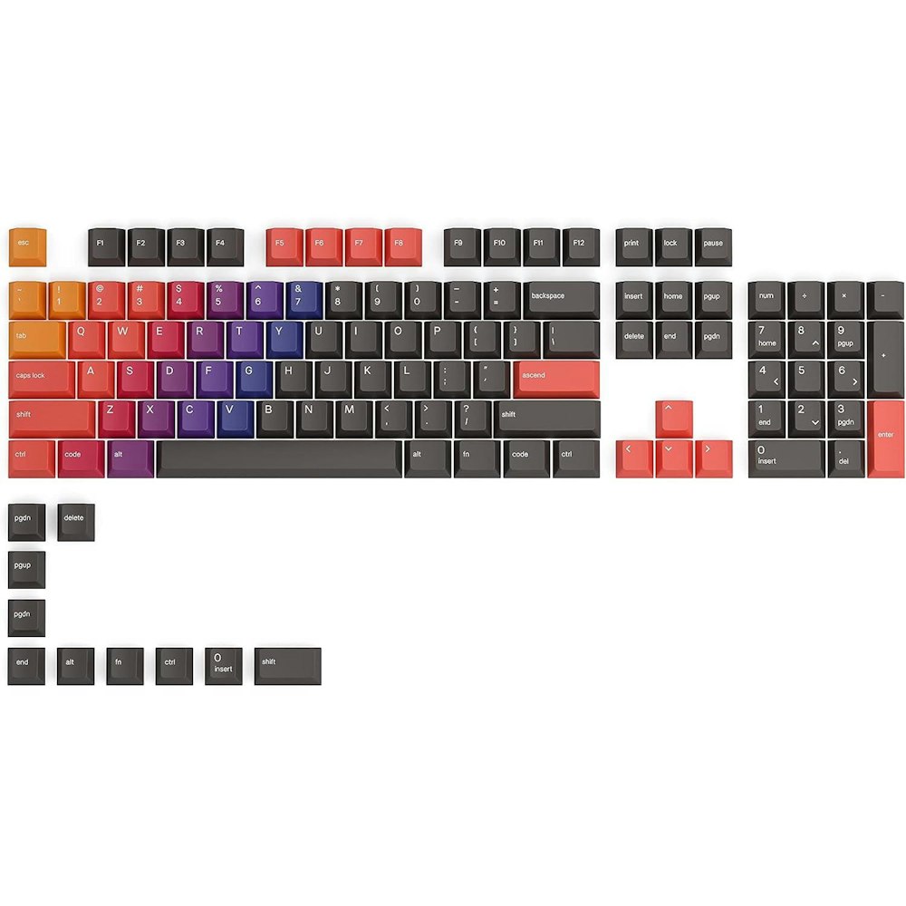 A large main feature product image of Glorious GPBT Celestial Gradient Keycap Set ANSI - Fire
