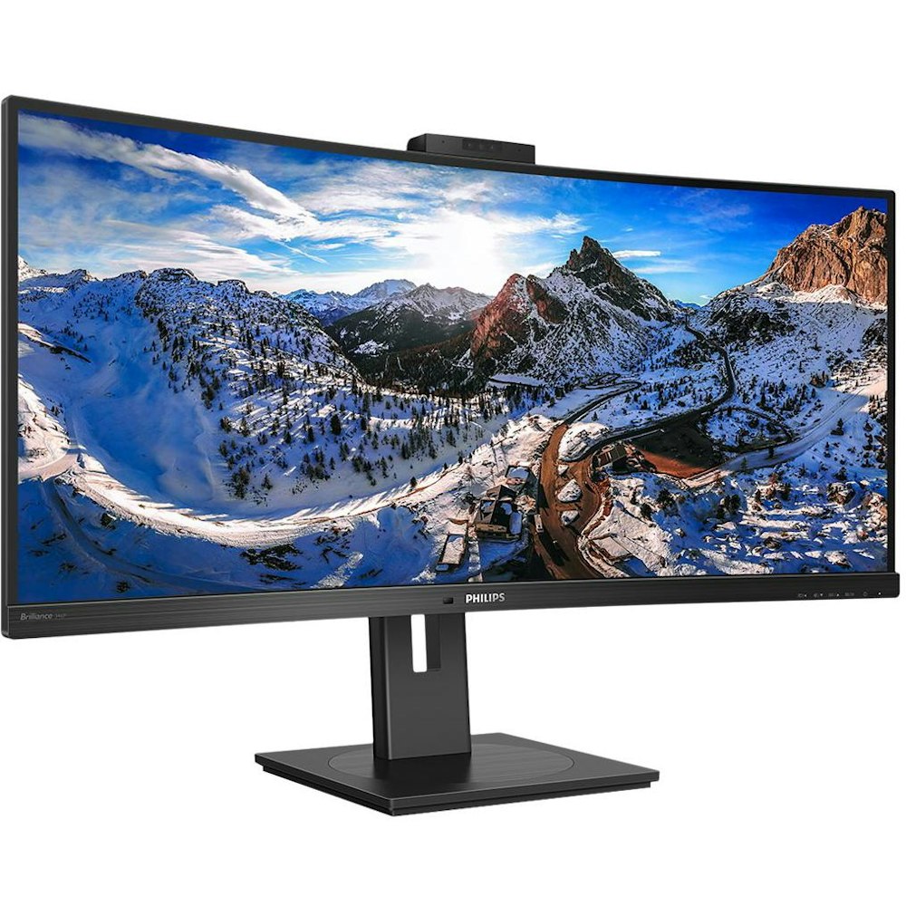 A large main feature product image of Philips 346P1CRH - 34" Curved WQHD Ultrawide 100Hz VA Webcam Monitor