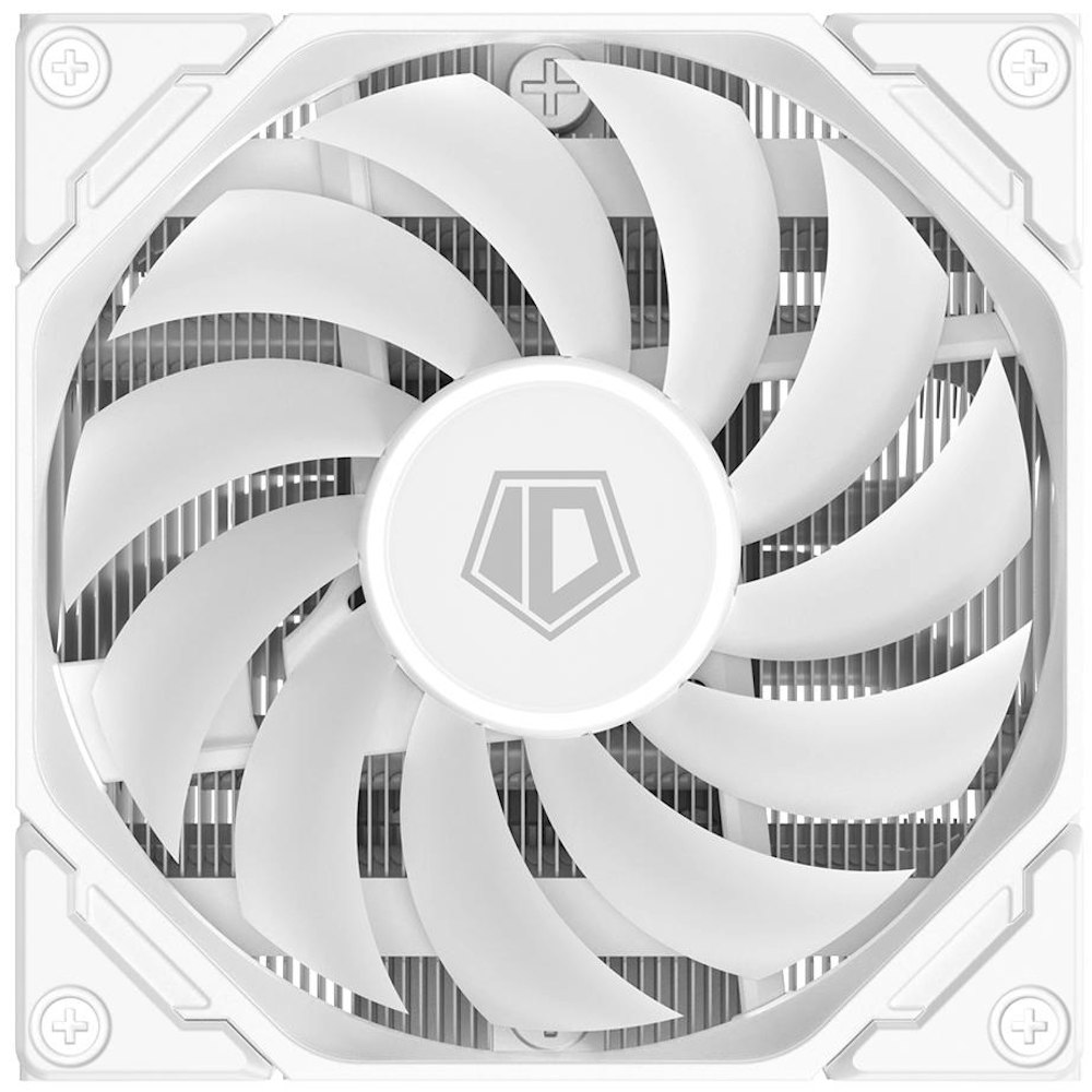 A large main feature product image of ID-COOLING Iceland Series IS-47-XT Low Profile CPU Cooler - White