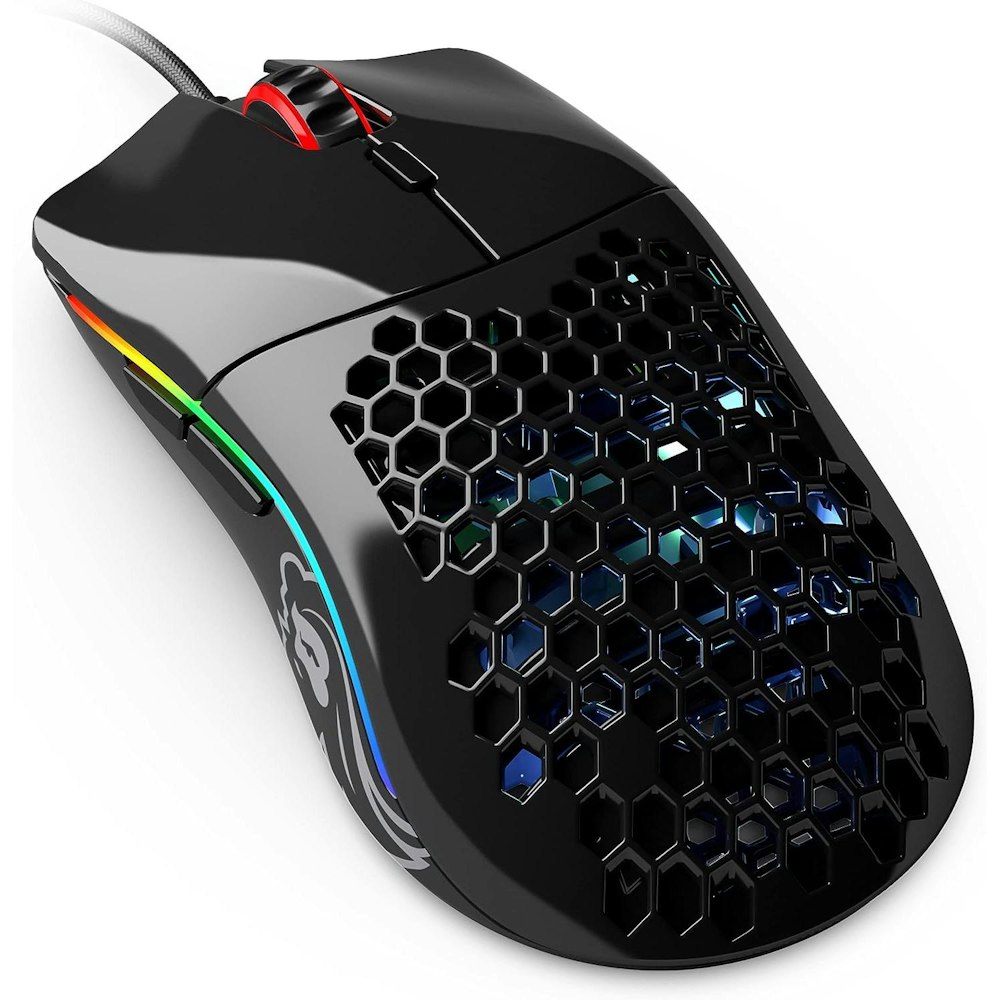 A large main feature product image of Glorious Model O Minus Wired Gaming Mouse - Glossy Black