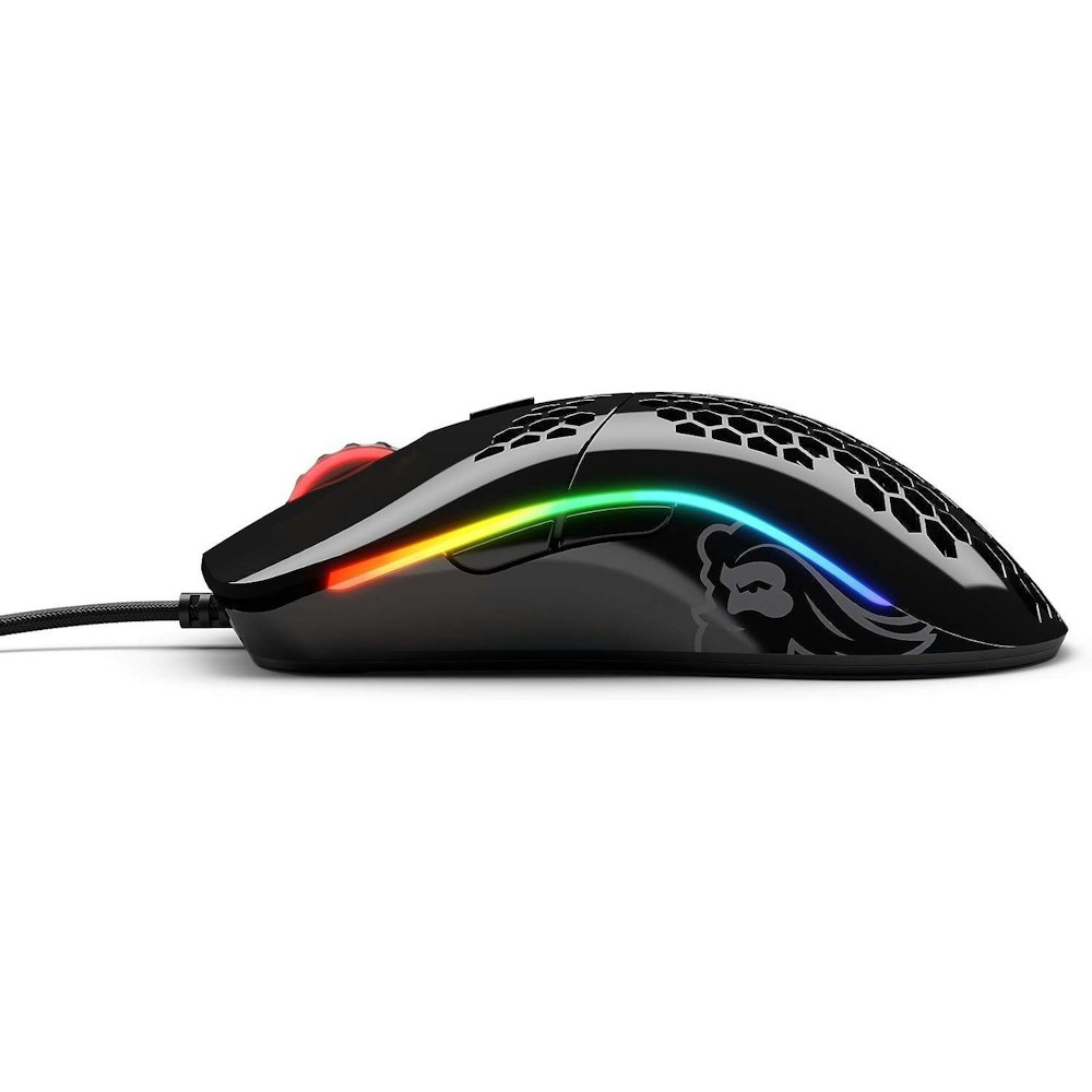 A large main feature product image of Glorious Model O Minus Wired Gaming Mouse - Glossy Black