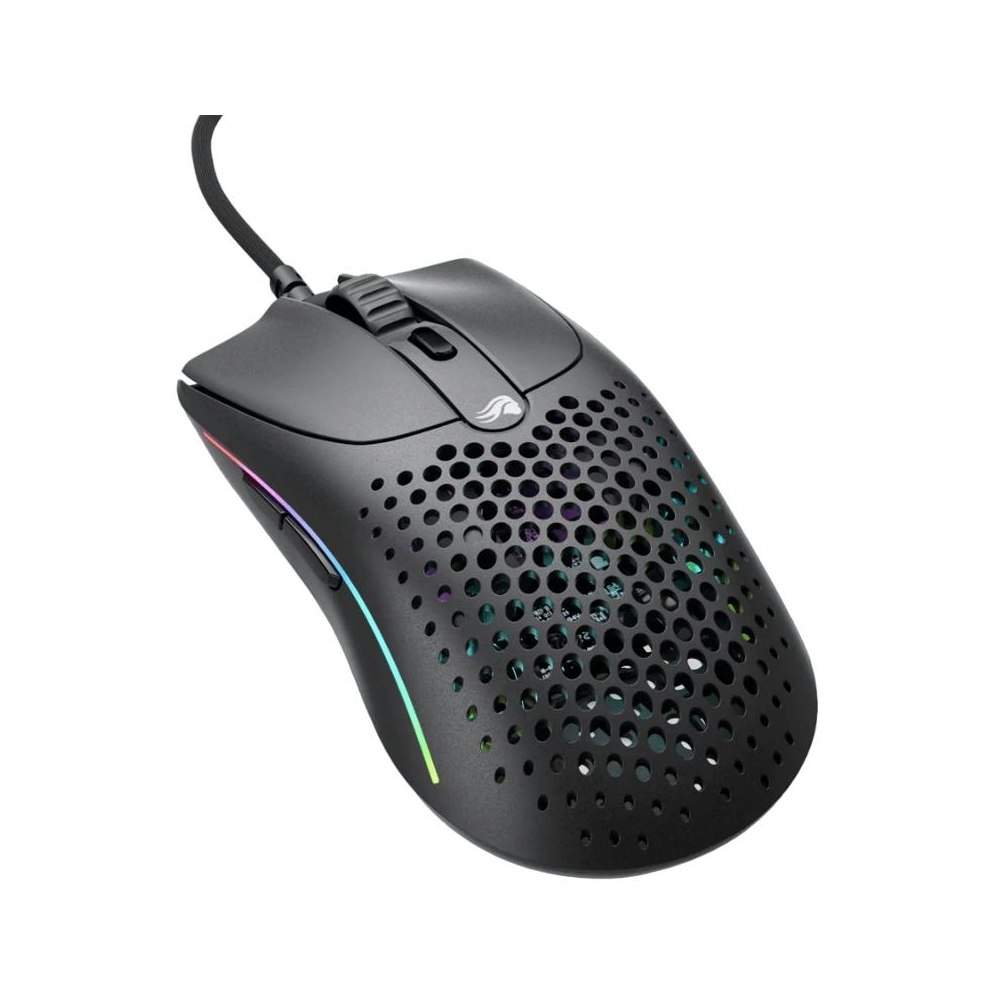 A large main feature product image of Glorious Model O 2 Ambidextrous Wired Gaming Mouse - Matte Black
