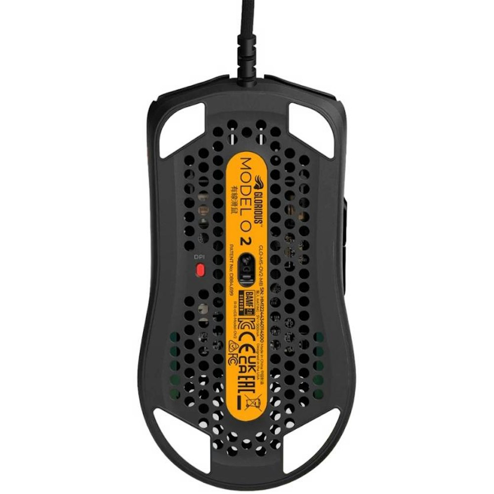 A large main feature product image of Glorious Model O 2 Ambidextrous Wired Gaming Mouse - Matte Black