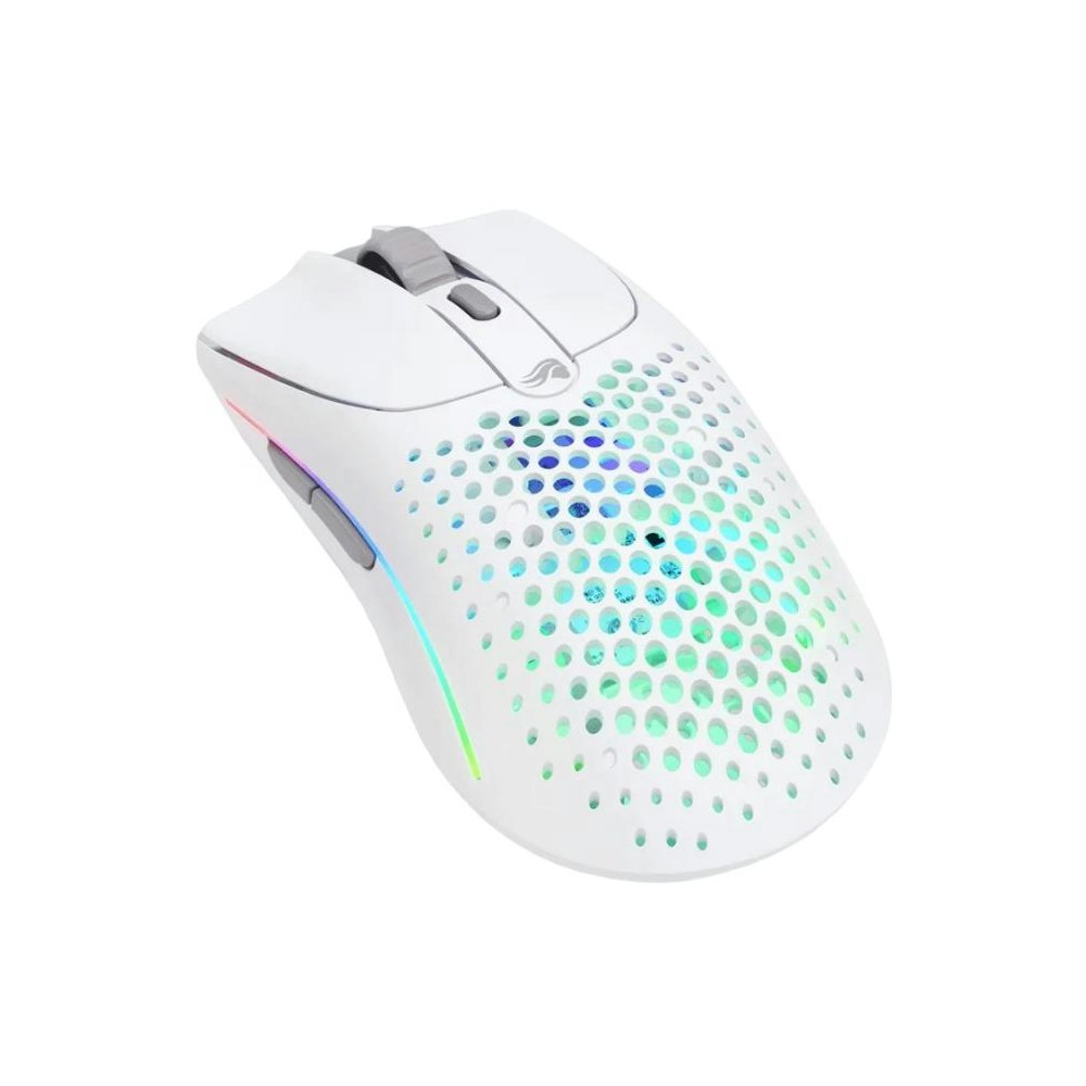 A large main feature product image of Glorious Model O 2 Ambidextrous Wireless Gaming Mouse - Matte White