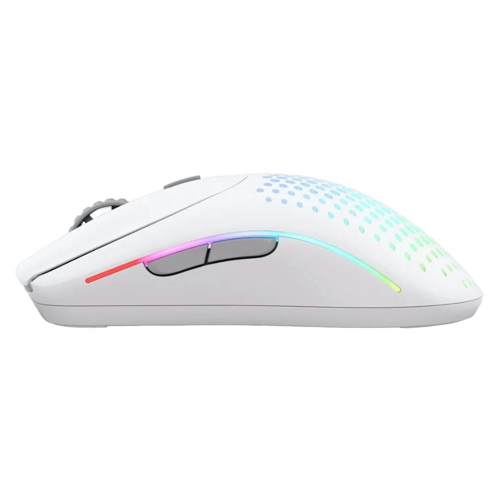 A large main feature product image of Glorious Model O 2 Ambidextrous Wireless Gaming Mouse - Matte White