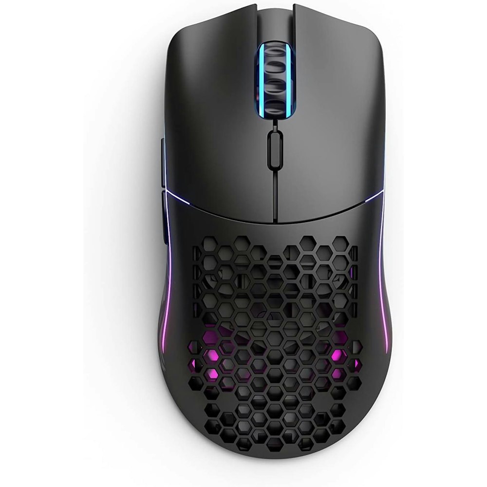 A large main feature product image of Glorious Model O Minus Ambidextrous Wireless Gaming Mouse - Matte Black