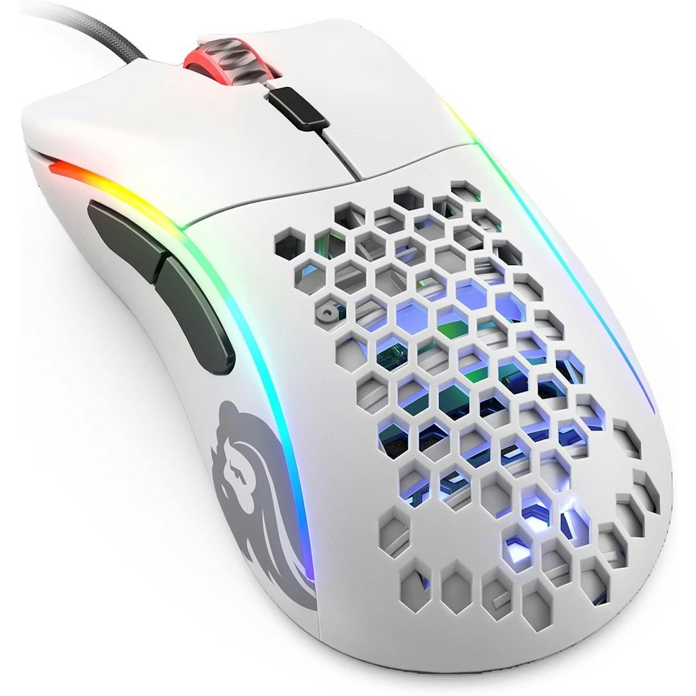 A large main feature product image of Glorious Model D Minus Wired Gaming Mouse - Matte White