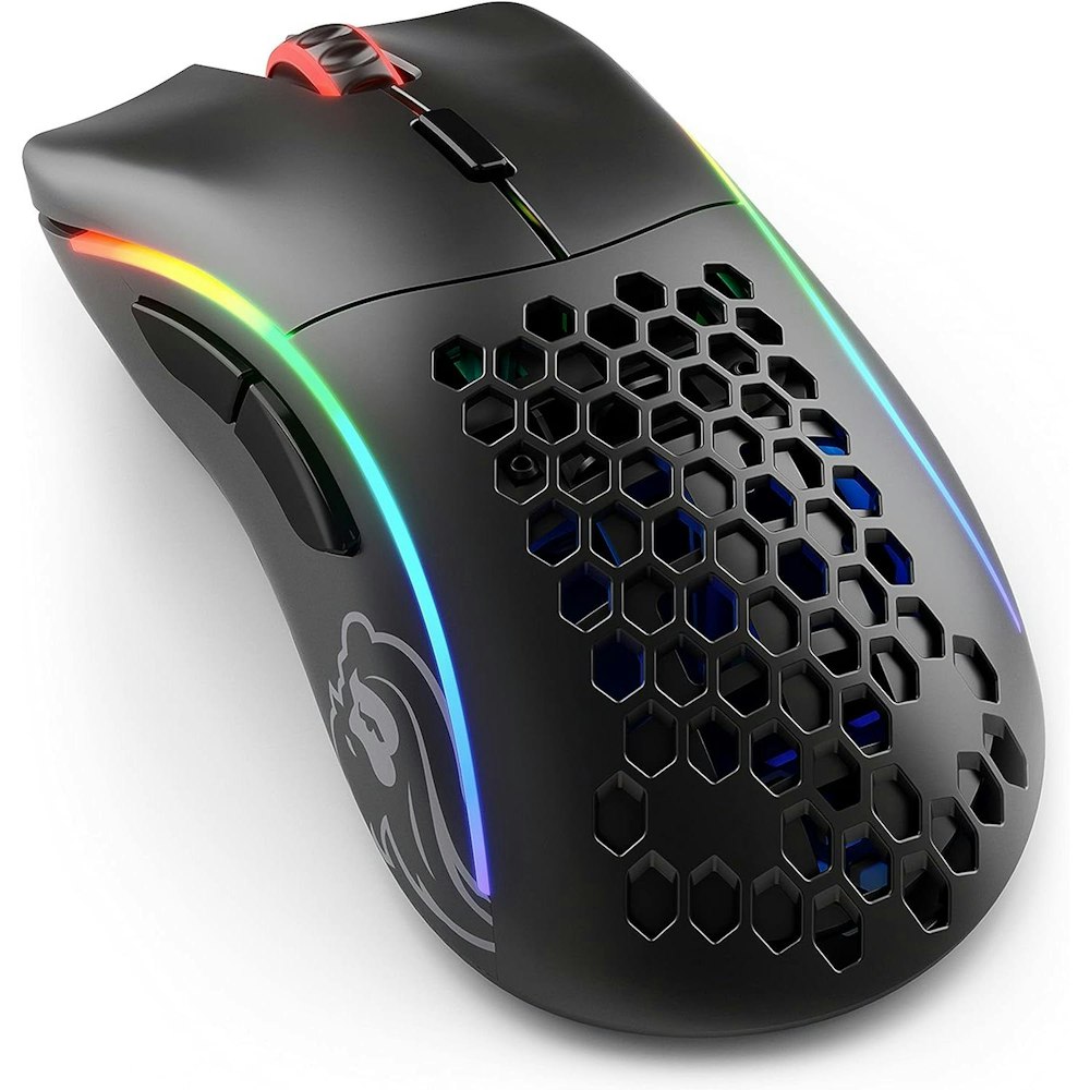 A large main feature product image of Glorious Model D Ergonomic Wireless Gaming Mouse - Matte Black