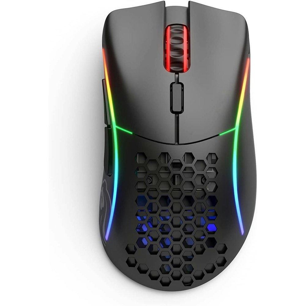 A large main feature product image of Glorious Model D Minus Ergonomic Wireless Gaming Mouse - Matte Black