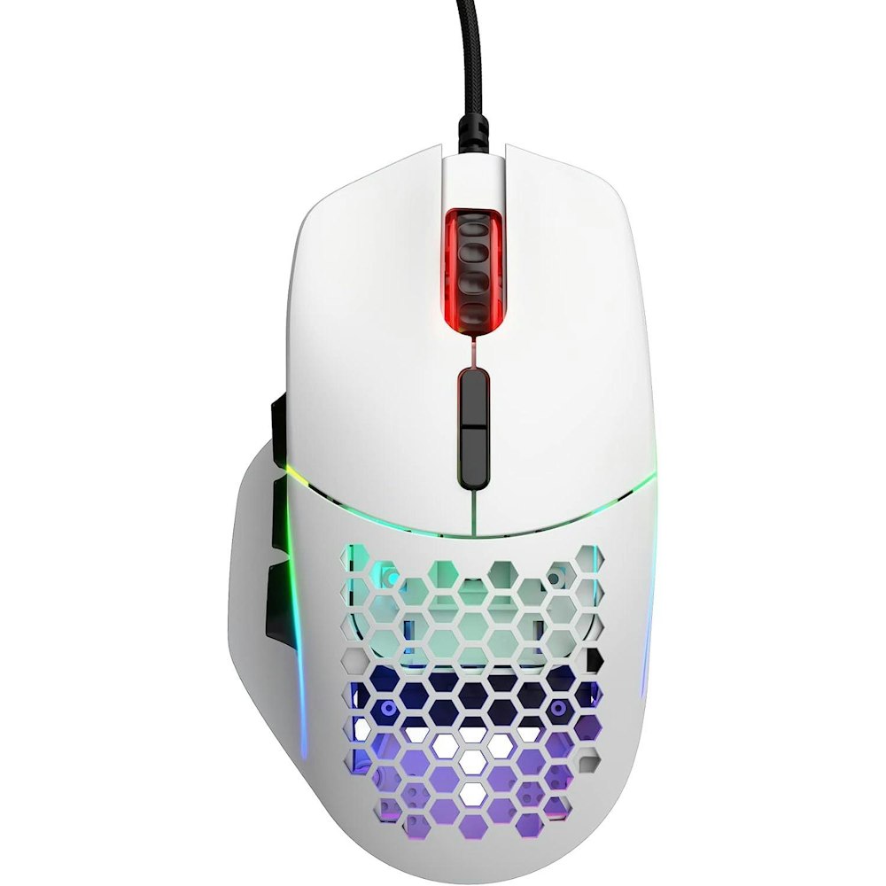 A large main feature product image of Glorious Model I Wired Gaming MMO Mouse - Matte White