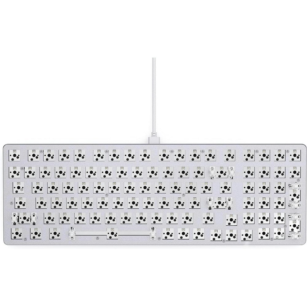 A large main feature product image of Glorious GMMK 2 Full Size Mechanical Keyboard - White Ice (Barebones)