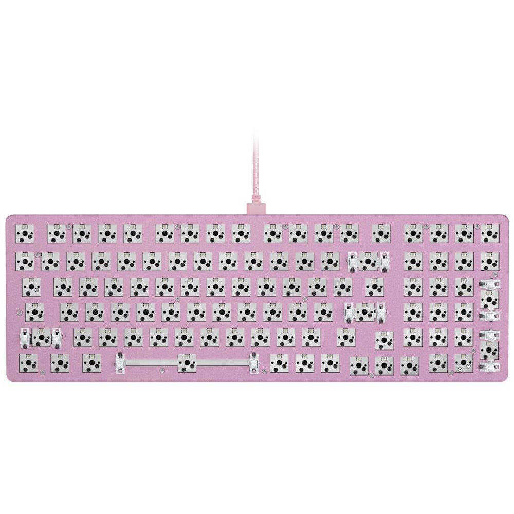 A large main feature product image of Glorious GMMK 2 Full Size Mechanical Keyboard - Pink (Barebones)