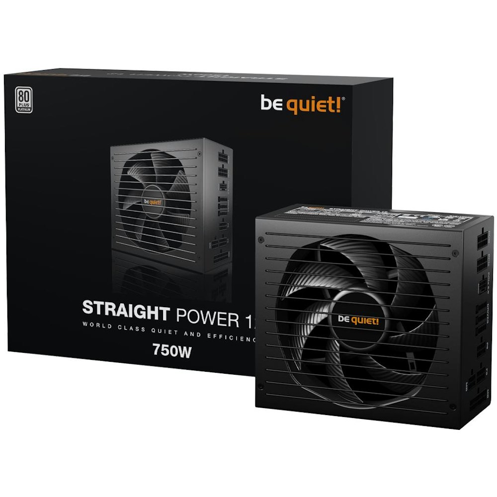 A large main feature product image of be quiet! Straight Power 12 750W Platinum PCIe 5.0 Modular PSU
