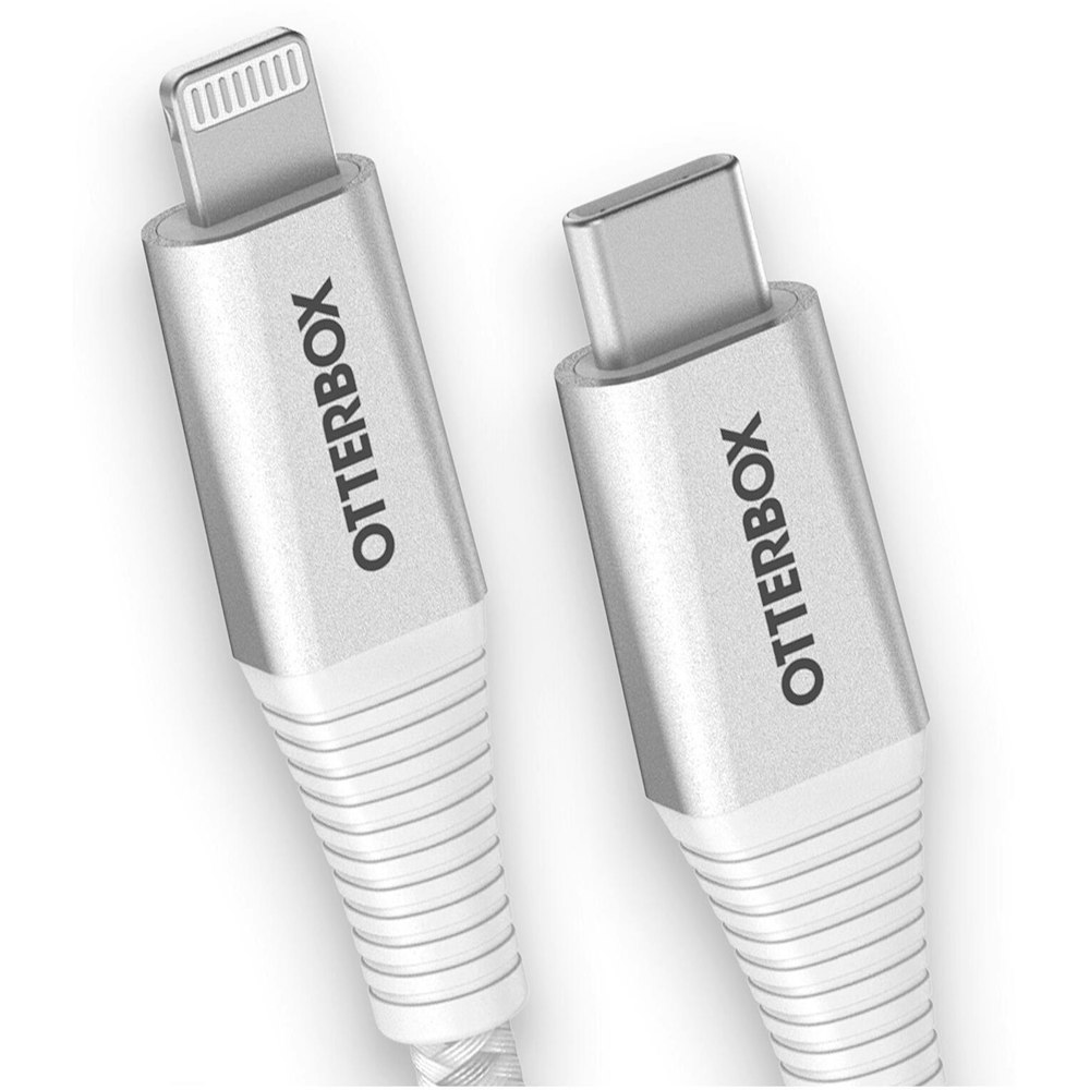 A large main feature product image of OtterBox Lightning to USB-C Fast Charge Premium Pro Cable (2M) - White