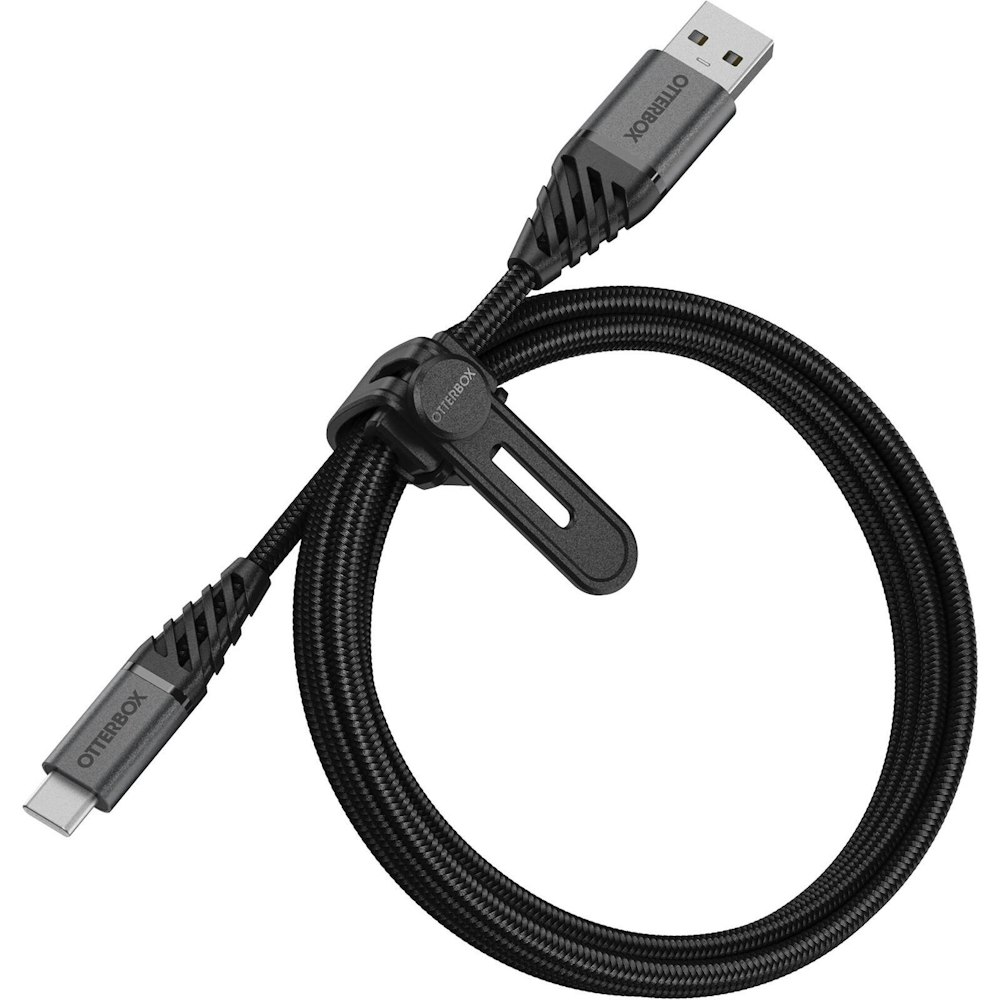 A large main feature product image of OtterBox USB-C to USB-A (2.0) Premium Cable (1M) - Black