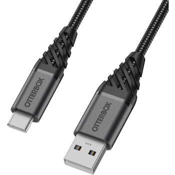 Product image of OtterBox USB-C to USB-A (2.0) Premium Cable (1M) - Black - Click for product page of OtterBox USB-C to USB-A (2.0) Premium Cable (1M) - Black