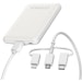 A product image of OtterBox Mobile Charging Kit - 5K mAh Power Bank, 3-in-1 Cable (USB-A to Lightning + USB-C + Micro-USB) White