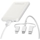 A small tile product image of OtterBox Mobile Charging Kit - 5K mAh Power Bank, 3-in-1 Cable (USB-A to Lightning + USB-C + Micro-USB) White