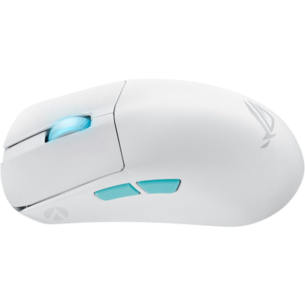 A large main feature product image of ASUS ROG Harpe Ace Wireless Gaming Mouse - Aim Lab Edition - White