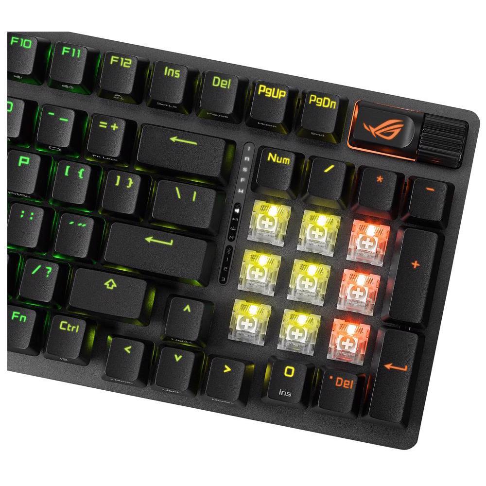 A large main feature product image of ASUS ROG Strix Scope II 96 Wireless Mechanical Gaming Keyboard - Storm Switch