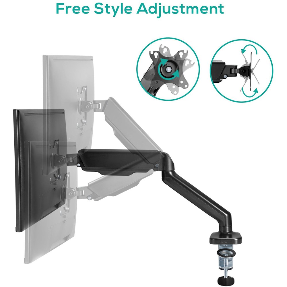 A large main feature product image of mBeat activiva ErgoLife Single Monitor Steel Gas Spring Monitor Arm