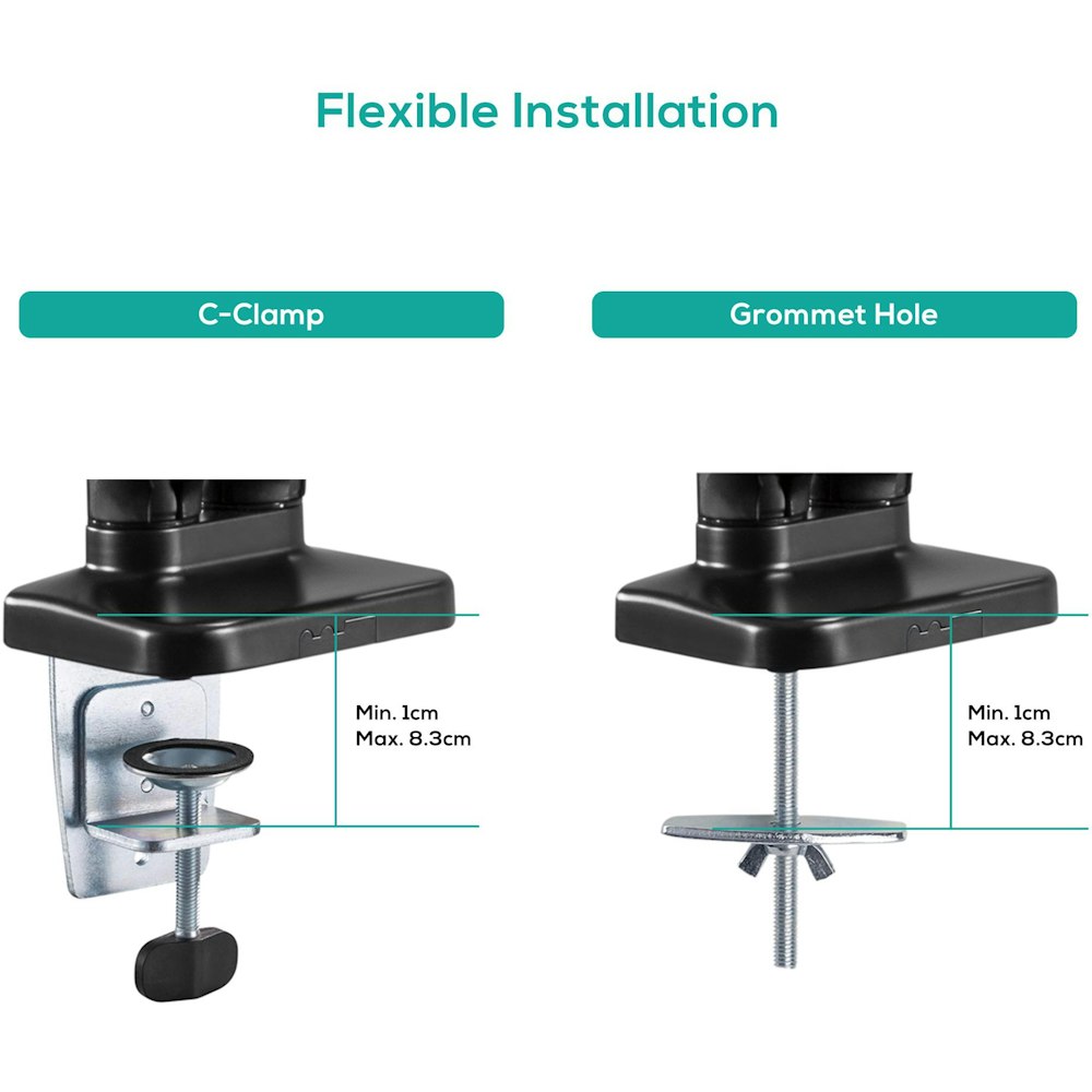 A large main feature product image of mBeat activiva ErgoLife Dual Monitor Steel Gas Spring Monitor Arm
