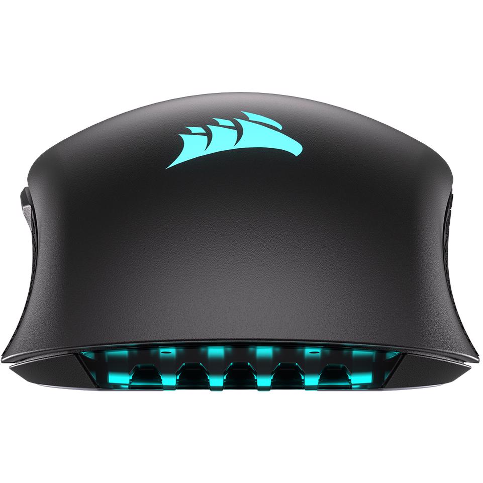 A large main feature product image of Corsair NIGHTSABRE WIRELESS RGB Gaming Mouse