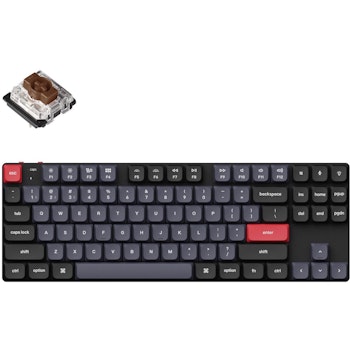 Product image of Keychron K1 Pro - TKL Low Profile QMK/VIA RGB Wireless Custom Mechanical Keyboard - Black (Gateron Brown Switch) - Click for product page of Keychron K1 Pro - TKL Low Profile QMK/VIA RGB Wireless Custom Mechanical Keyboard - Black (Gateron Brown Switch)
