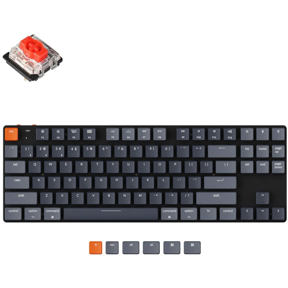 A large main feature product image of Keychron K1 SE Hot-Swappable RGB Optical TKL Wireless Mechanical Keyboard (Red Switch)