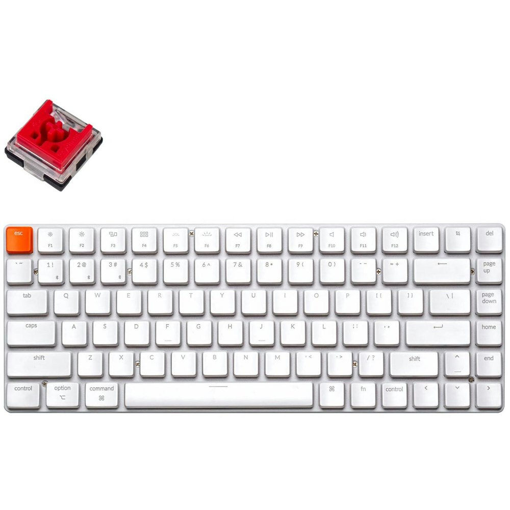 A large main feature product image of Keychron K3 V2 RGB Low Profile Hot-Swappable 75% Wireless Mechanical Keyboard - White (Red Switch)