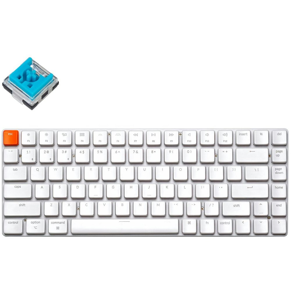 A large main feature product image of Keychron K3 V2 RGB Low Profile Hot-Swappable 75% Wireless Mechanical Keyboard - White (Blue Switch)