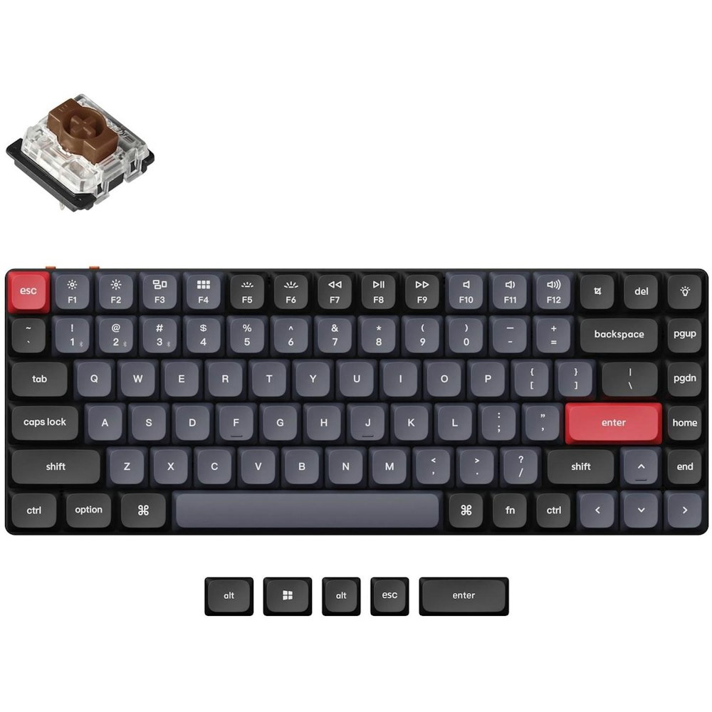 A large main feature product image of Keychron K3 Pro QMK/VIA RGB Low Profile Hot-Swappable 75% Wireless Mechanical Keyboard - Black (Brown Switch)
