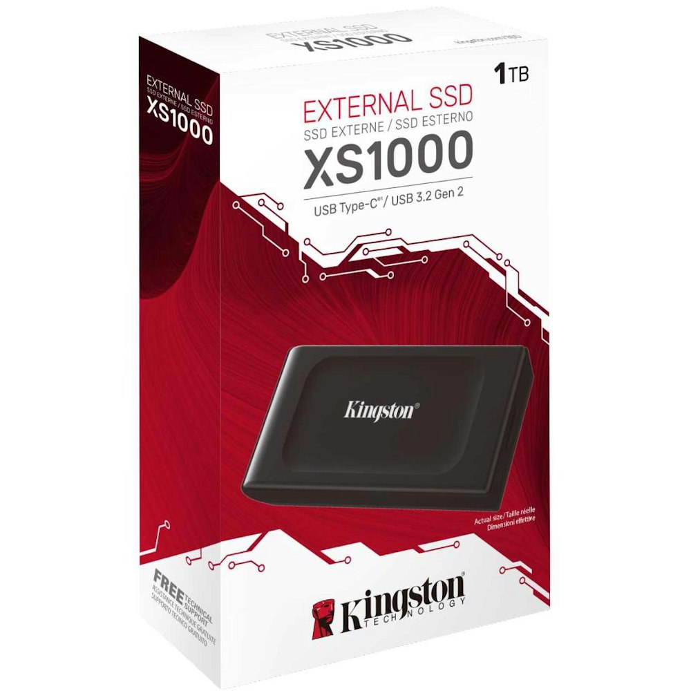 A large main feature product image of Kingston XS1000 USB 3.2 Gen 2 Type-C Portable External SSD - 1TB
