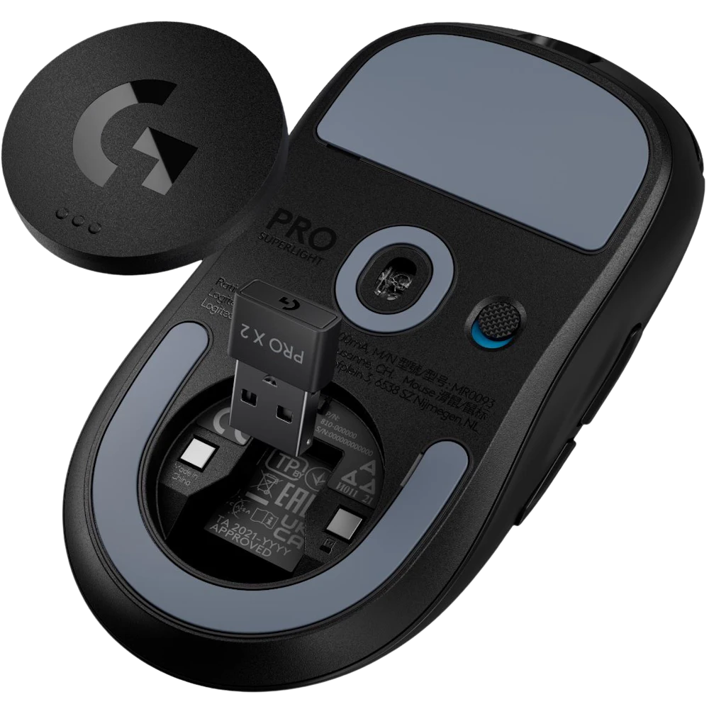 A large main feature product image of Logitech G PRO X SUPERLIGHT 2 LIGHTSPEED Wireless 60g Lightweight Gaming Mouse (Black)