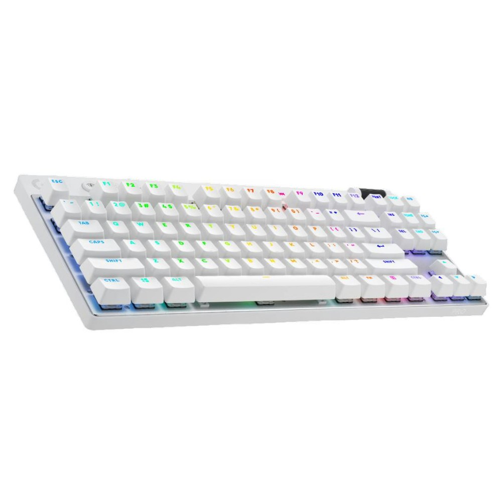 A large main feature product image of Logitech G PRO X TKL Lightspeed Wireless Gaming Keyboard - White