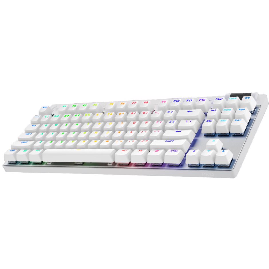 A large main feature product image of Logitech G PRO X TKL Lightspeed Wireless Gaming Keyboard - White