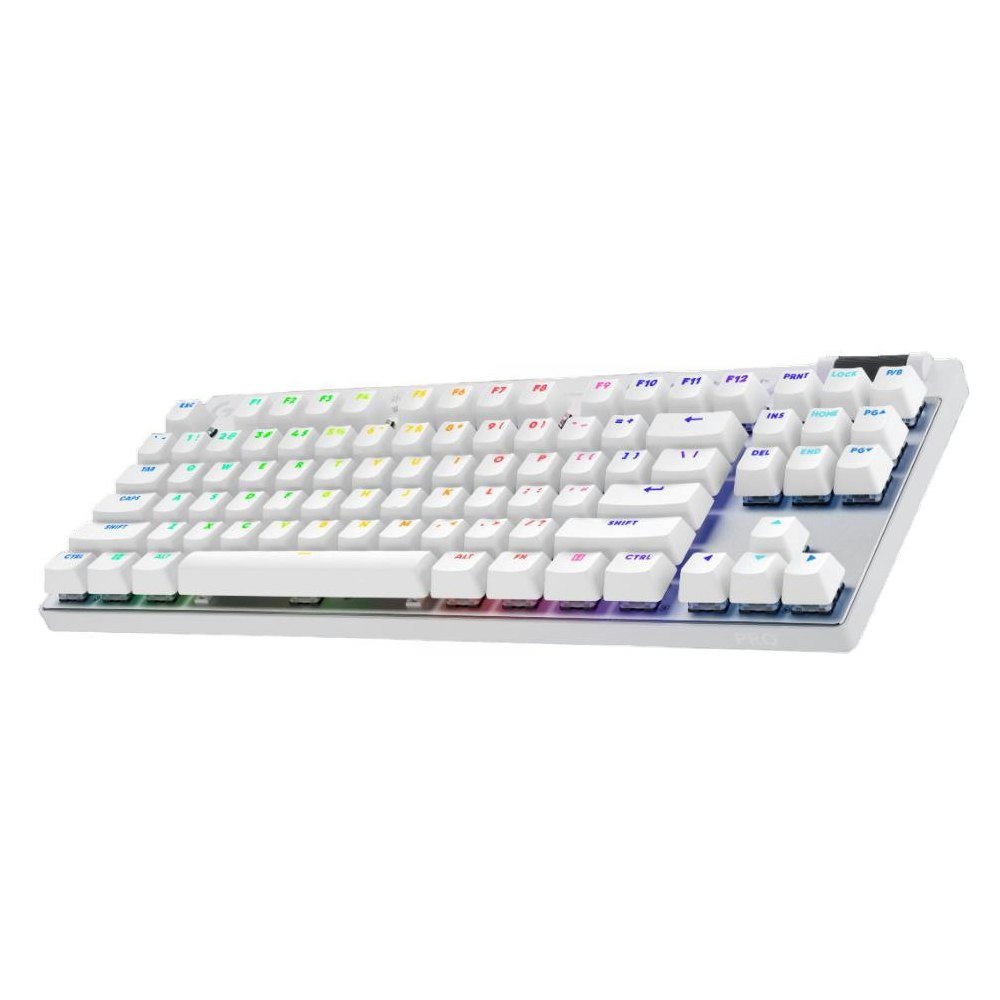 A large main feature product image of Logitech G PRO X TKL Lightspeed Wireless Gaming Keyboard - White