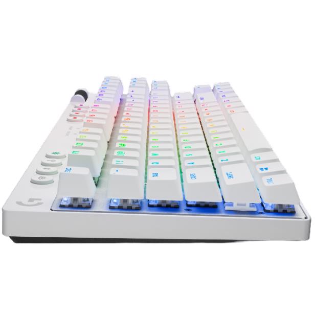 A large main feature product image of Logitech G PRO X TKL Lightspeed Wireless Gaming Keyboard - White